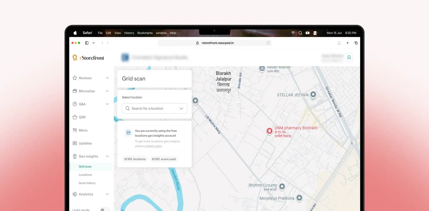 Geo insights - Grid scan (Light theme)