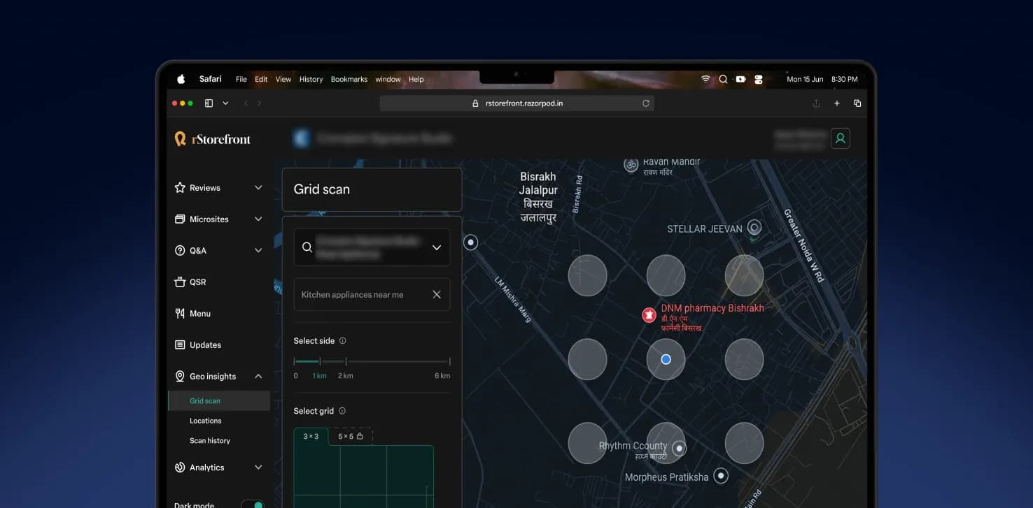 Geo insights - Grid scan (Light theme)