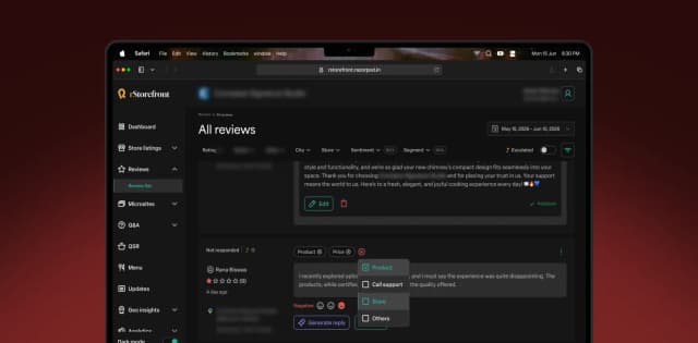 Review list - All reviews add segments (Dark theme)