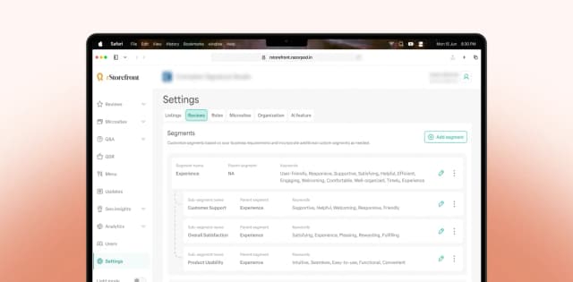 Review list - All reviews add segments (Dark theme)