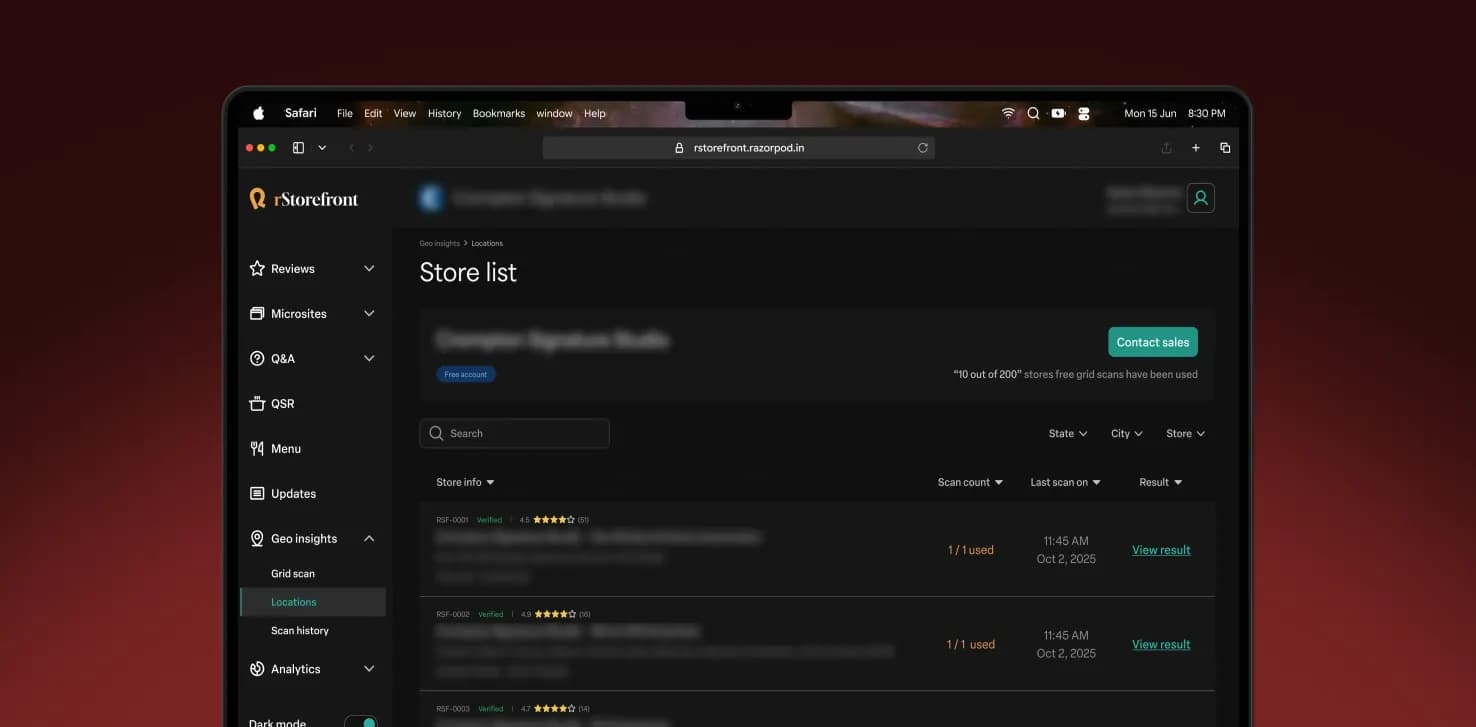 Geo insights - Grid scan (Light theme)